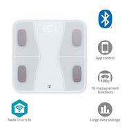 SmartLife Personal Scale | Bluetooth® | BMI / BMR / Bones / Fat / Muscles / Water / Weight | 12 | Peak load: 180 kg | Android™ / IOS | ABS / Glass | White