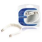 Flat Antenna Cable F Female - F Female 0.20 m White