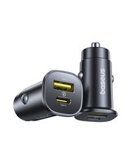 Car Fast Charger GoTrip 30W 12-24V USB-A + USB-C QC PD, Black