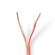 Speaker Cable | 2 x 2.50 mm² | Copper | 15.0 m | Round | PVC | Transparent | Reel