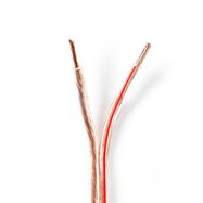 Speaker Cable | 2 x 4.00 mm² | Copper | 15.0 m | Round | PVC | Transparent | Reel