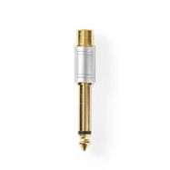 Mono Audio Adapter | 6.35 mm Male | RCA Female | Gold Plated | Straight | Metal | Silver | 1 pcs | Box