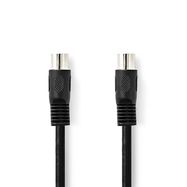 DIN Audio Cable | DIN 5-Pin Male | DIN 5-Pin Male | Nickel Plated | 2.00 m | Round | PVC | Black | Label