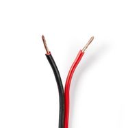 Speaker Cable | 2 x 1.50 mm² | CCA | 100.0 m | Round | PVC | Black / Red | Wrap