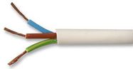 FLEX CABLE, 3CORE, WHITE, 0.5MM2, PER M