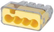 PUSH IN CONNECTORS, 4P, YELLOW, 10PK