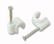 CABLE CLIP ROUND WHITE 7.00MM 100/BOX