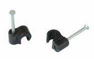 CABLE CLIP ROUND BLACK 4.50MM 100/BOX