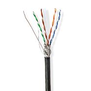 Network Cable Roll | CAT6 | Solid | S/FTP | CCA | 100.0 m | Outdoor | Round | PE | Black | Pull Box