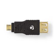 USB Micro-B Adapter | USB 2.0 | USB Micro-B Male | USB-A Female | 480 Mbps | Gold Plated | PVC | Anthracite | Box