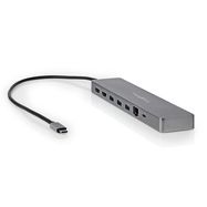 USB Multi-Port Adapter | 10-in-1 | USB 3.2 Gen 1 | USB-C™ Male | Micro SD / RJ45 Female / SD / 2x HDMI™ / 2x USB-C™ / 3x USB-A Female | 0.40 m | Round | Gold Plated | TPE | Anthracite | Box