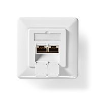 Network Wall Box | In-Wall | 2 port(s) | CAT6 | Straight | Female | Gold Plated | PVC | White | Box