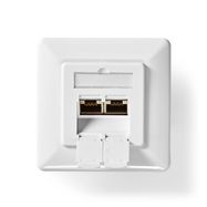 Network Wall Box | Flush Mount | 2 port(s) | CAT6 | Straight | Female | Gold Plated | PVC | White | Box