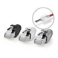 RJ45 Connector | RJ45 Pass Through | Solid/Stranded FTP CAT7 | Straight | Gold Plated | 10 pcs | Polycarbonate | Black / Grey / White | Box
