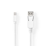 Mini DisplayPort Cable | DisplayPort 1.4 | Mini DisplayPort Male | DisplayPort Male | 48 Gbps | Nickel Plated | 2.00 m | Round | PVC | White | Blister