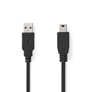 USB Cable | USB 2.0 | USB-A Male | USB Mini-B 5 pin Male | 480 Mbps | Nickel Plated | 1.00 m | Round | PVC | Black | Box