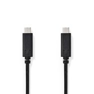 USB Cable | USB 3.2 Gen 1 | USB-C™ Male | USB-C™ Male | 60 W | 4K@60Hz | 5 Gbps | Nickel Plated | 3.00 m | Round | PVC | Black | Box