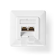 Network Wall Box | Flush Mount | 2 port(s) | CAT7 | Straight | Female | Gold Plated | PVC | Ivory | Box