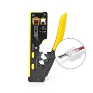 Crimp pliers | CAT5 / CAT5e / CAT6 / CAT6a / CAT7 / RJ12 / RJ45 | Cutting / Plier / Stripping | Rubber / Steel | Black / Yellow