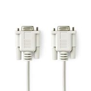 Null Modem cable | D-SUB 9-Pin Female | D-SUB 9-Pin Female | Nickel Plated | 2.00 m | Round | PVC | Ivory | Label