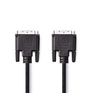 DVI Cable | DVI-D 24+1-Pin Male | DVI-D 24+1-Pin Male | 1080p | Nickel Plated | 10.0 m | Straight | PVC | Black | Polybag