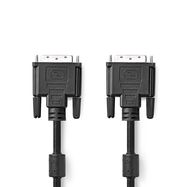 DVI Cable | DVI-D 24+1-Pin Male | DVI-D 24+1-Pin Male | 2560x1600 | Nickel Plated | 2.00 m | Straight | PVC | Black | Envelope