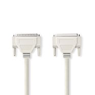 Serial Cable | D-SUB 25-Pin Male | D-SUB 25-Pin Female | Nickel Plated | 2.00 m | Round | PVC | Ivory | Envelope