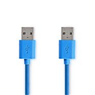 USB Cable | USB 3.2 Gen 1 | USB-A Male | USB-A Male | 5 Gbps | Nickel Plated | 1.00 m | Round | PVC | Blue | Envelope