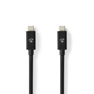 USB Cable | USB 4.0 Gen 3x2 | USB-C™ Male | USB-C™ Male | 240 W | 8K@60Hz | 40 Gbps | Nickel Plated | 1.00 m | Round | PVC | Black | Envelope