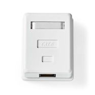 Network Wall Box | On-Wall | 1 port(s) | UTP CAT6 | Straight | Female | Gold Plated | PVC | White | Envelope