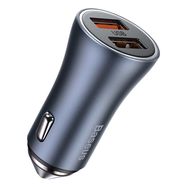 Car Quick Charger 40W 12-24V 2xUSB QC4.0 SCP FCP AFC, Dark Gray