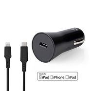 Car Charger | 20 W | 1.67 / 2.22 / 3.0 A | Number of outputs: 1 | Port type: USB-C™ | Lightning 8-Pin (Loose) Cable | 1.00 m | Automatic Voltage Selection