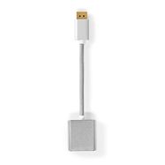 DisplayPort Cable | DisplayPort Male | DVI-D 24+1-Pin Female | 1080p | Gold Plated | 0.20 m | Round | Braided | Silver | Cover Window Box