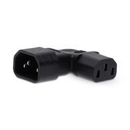 Extension Plug | IEC-320-C13 | IEC-320-C14 | Angled Right | Nickel Plated | PVC | Black | Box | 1 pcs