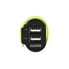 Car Charger 3-Outputs 6 A 2x USB / Micro USB Black/Green