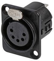 SOCKET, XLR, PANEL, BLACK, 5POLE