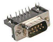 CONNECTOR, D SUB, PLUG, THT, R/A, 9WAY