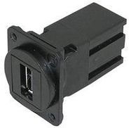 USB COUPLER, 2.0 TYPE A, RCPT, BLK