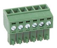 TERMINAL BLOCK, PLUGGABLE, 6POS, 16AWG