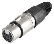 XLR SOCKET 5 PIN BLACK