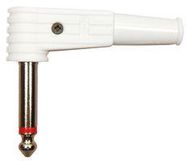 MONO PLUG, R/A, 2POS, 1/4", CABLE, WHT