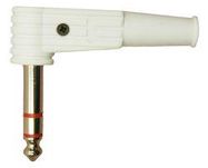 STEREO PLUG, R/A, 3POS, 1/4", CABLE, WHT