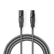 Balanced Audio Cable | XLR 3-Pin Male | XLR 3-Pin Female | Nickel Plated | 10.0 m | Round | PVC | Dark Grey | Gift Box