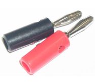 Plug, banana 4 mm, 50 V, 6A, screw connection, black