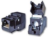 MODULAR, RJ45, RCPT, CAT6, 8P8C, BLACK