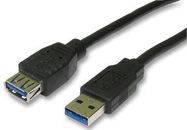 LEAD, USB3.0 A MALE-A FEMALE 3M BLACK