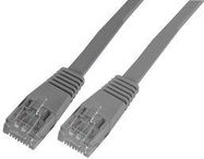 PATCH LEAD, SLIM CAT 5E, GREY 0.5M