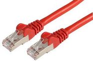 PATCH CORD, RJ45 PLUG, CAT6A, 0.5M, RED