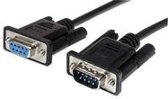 COMP CABLE, 9P D-SUB PLUG-SKT, 0.5M, BLK