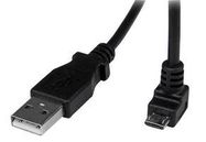 LEAD, USB A-DOWN ANGLE MICRO B, 2M BLACK